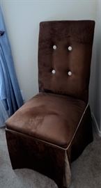 Rich dark brown parsons chair.