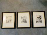 Lyman Byxbe original etchings.