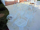 Outdoor metal chairs set.