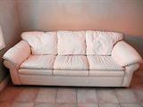 Leather sleeper sofa.