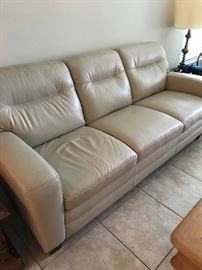 Ivory Leather Couch Nice