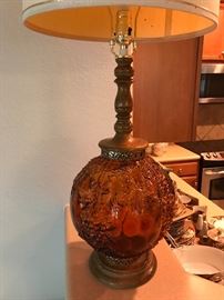 Mid Century Fenton Glass Lamp