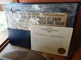 WWII Era news paper with COA