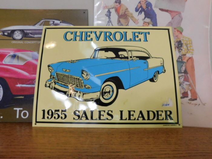 Chevy tin sign