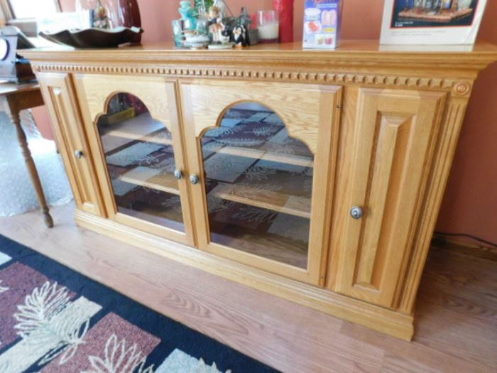 Etched glass china cabinet