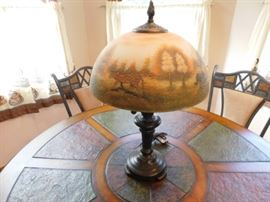 Reverse painted lamp