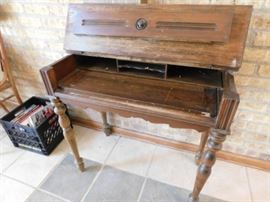 Antique writing desk open