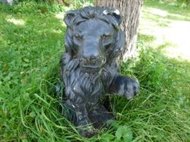 Concrete lion statue