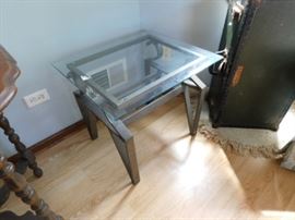 Glass top side table
