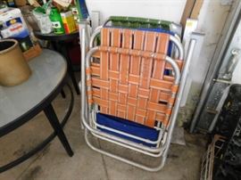 Vintage aluminum folding chairs