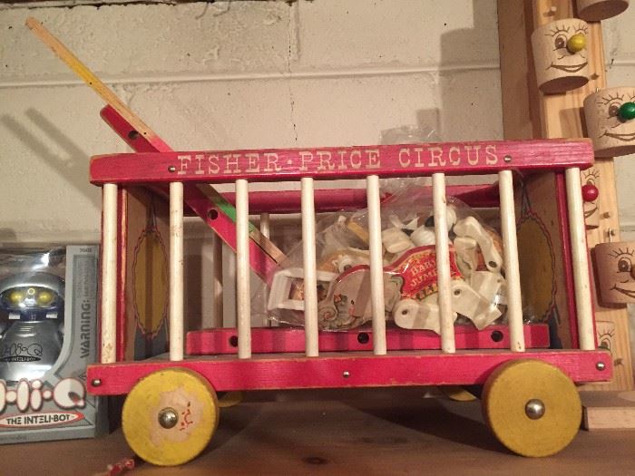 70. Vintage Fisher Price Wooden Circus Wagon, 1960s