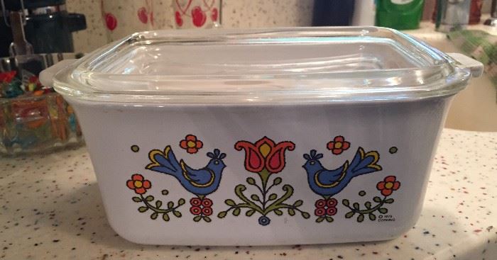 Vintage Corning Ware Country Festival Baking Dish* Square 1 Quart Casserole with Lid