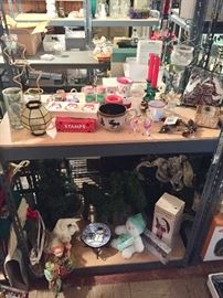 Holiday items and shelving for sale!