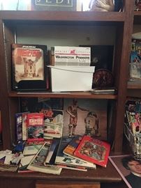 Star Wars books, vinyl records, Batham Tracks magazines, unused vintage coloring books