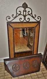 Entryway mirror and shelf
