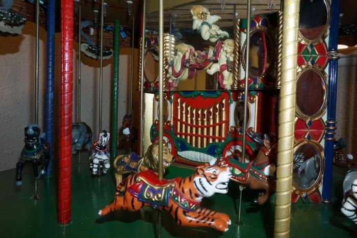 Close-up of hand-made carousel - see it work by following the link in the details above!