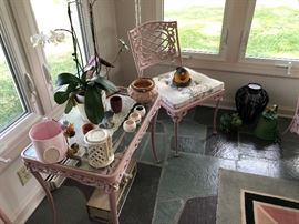 Pink Wrought Iron Patio Set