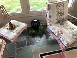 Pink Wrought Iron Patio Set
