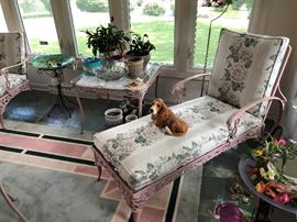 Pink Wrought Iron Patio Set