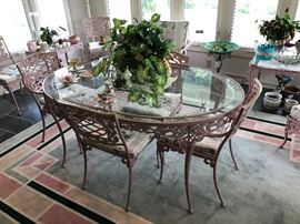 Pink Wrought Iron Patio Set