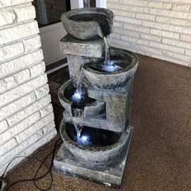 Outdoor Lighted Patio Fountain