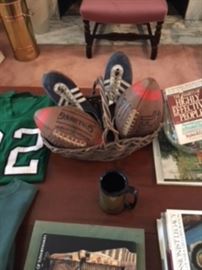 SIGNED FOOTBALLS & JERSEYS & AWARDS