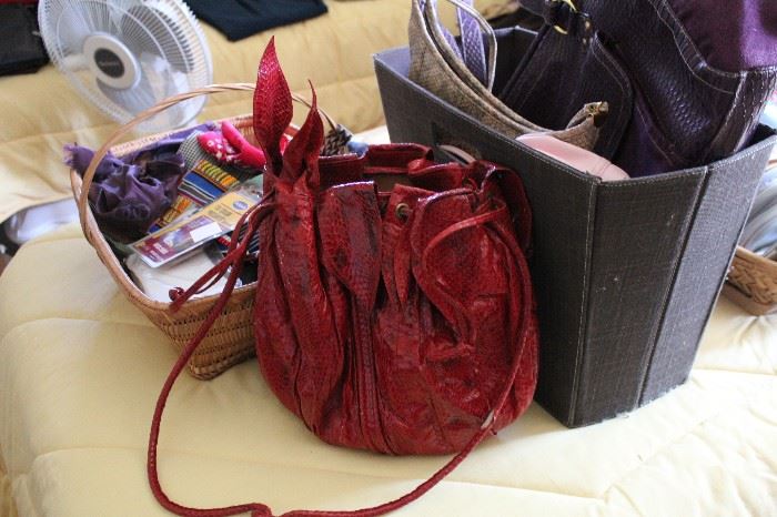 Red Snakeskin Bag purses 