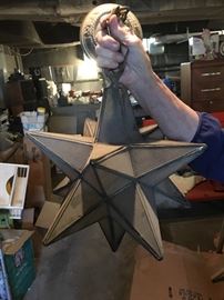 Vintage Moravian Star hanging light Pendant. ORIGINAL to the house. This home was originally built for the owner of the PULLMAN BANK. 