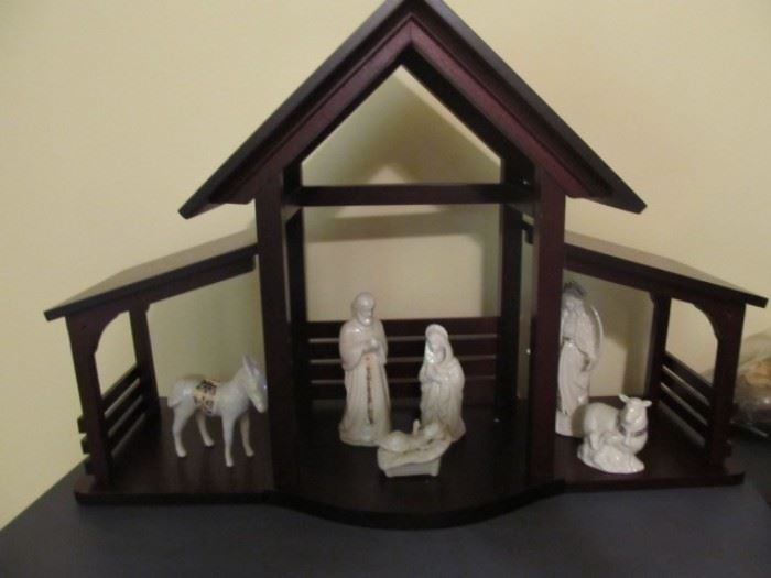 Lenox nativity scene with creche
