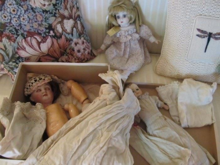 Antique dolls and clothes