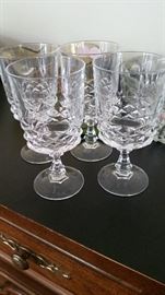 Diamond pattern by Cris d'Arc/Durand, set of 4, fine crystal 