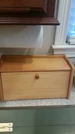 Traditional wooden bread box, ready for a cute makeover!