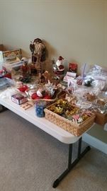 Christmas ornaments, metal Santa figurine-SOLD