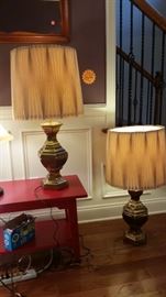 Heavy, vintage brass table lamps 