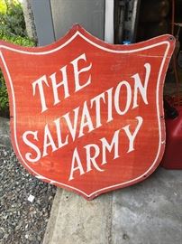 Salvation Army Metal Sign: Final Price $ 250