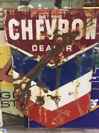 Chevron Dealers Sign /Rusty Gold -Final Price $ 995