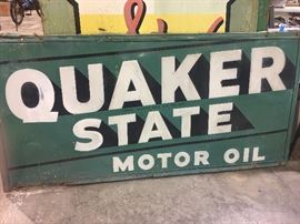 Lg Metal Quaker State Oil Sign- Final Price $1795