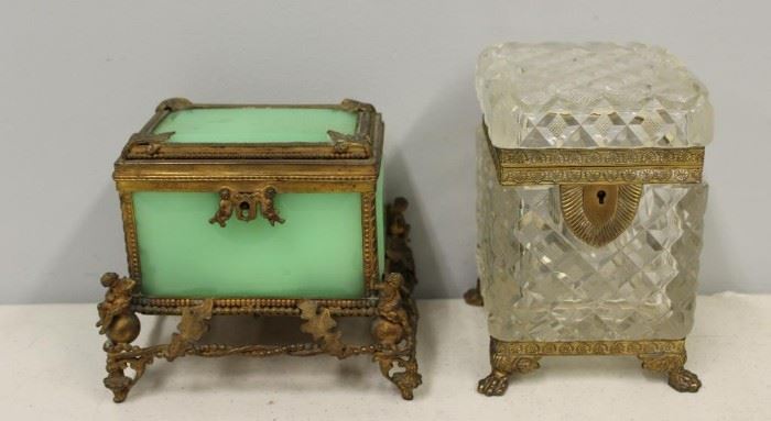Antique Bronze Mounted Dresser Boxes To Inc