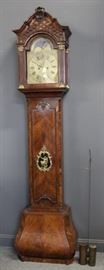 Antique Walnut and Bronze Mounted Tall Case Clock