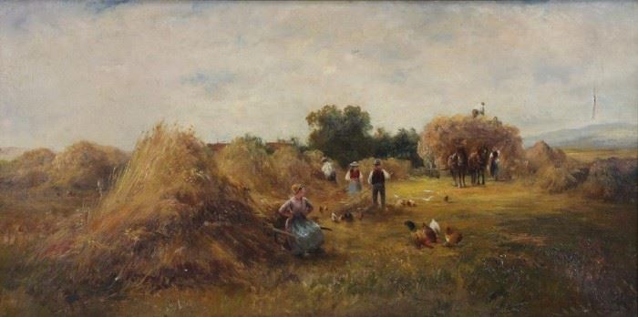 BARBARINI Emil Oil on Canvas Harvest Time
