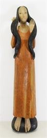 BROUCHET Francois Polychrome Wood Figure