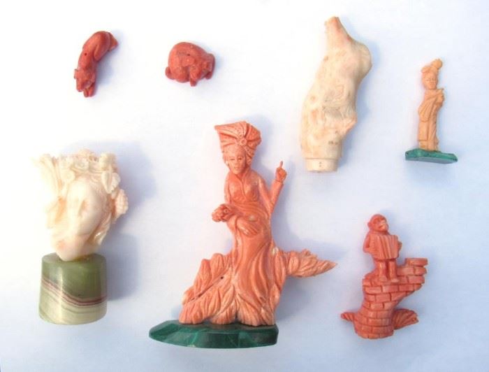 Grouping of Coral Carvings