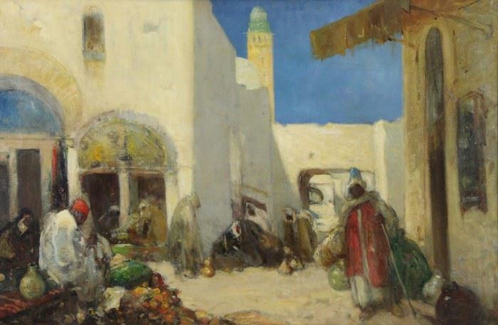 HARDY Dudley Oil on Canvas Orientalist Market