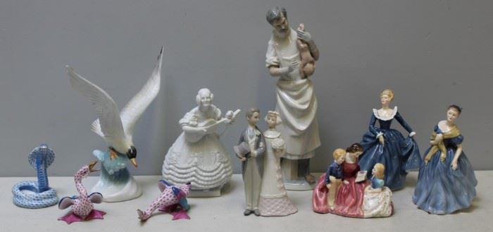 Herend Lladro and Royal Doulton Porcelain Lot