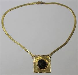 JEWELRY Custom kt Gold Necklace with Coin