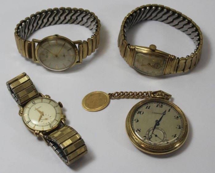 JEWELRY Mens Gold Watch Grouping