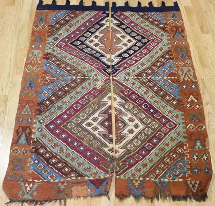Kilim Carpet Divided into Panels