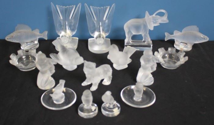 Lalique France Glass Grouping To Inc
