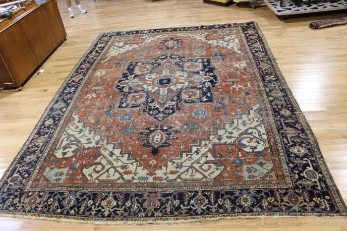 Large Antique and Finely Hand Woven Heriz Carpet