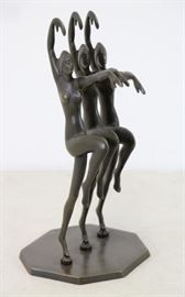 LAUTIER Henri Bronze Sculpture Three Dancers